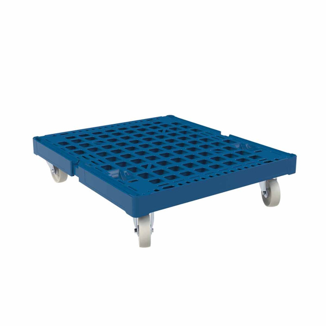 Rollplatte Kunststoff, 724 x 815 x 190 mm, 500 kg, Enzianblau