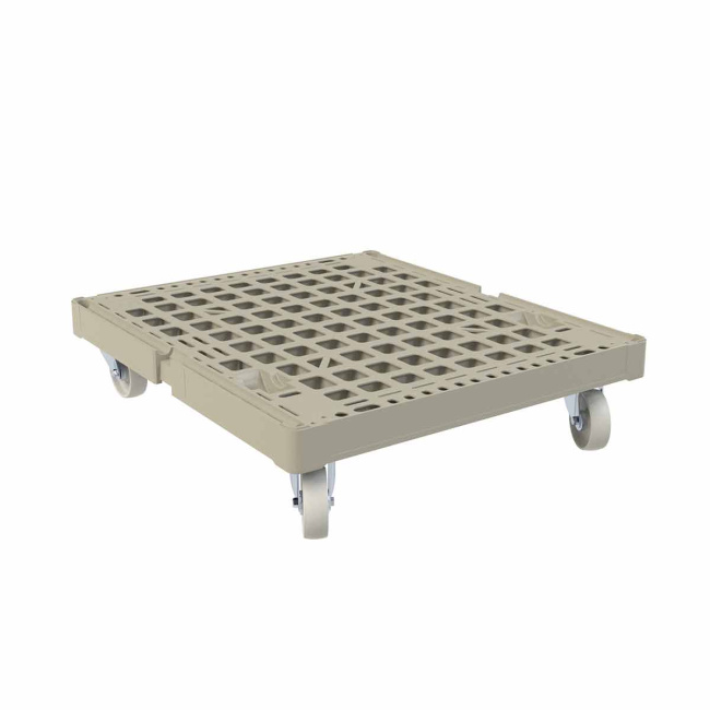 Rollplatte Kunststoff, 724 x 815 x 190 mm, 500 kg, Kieselgrau