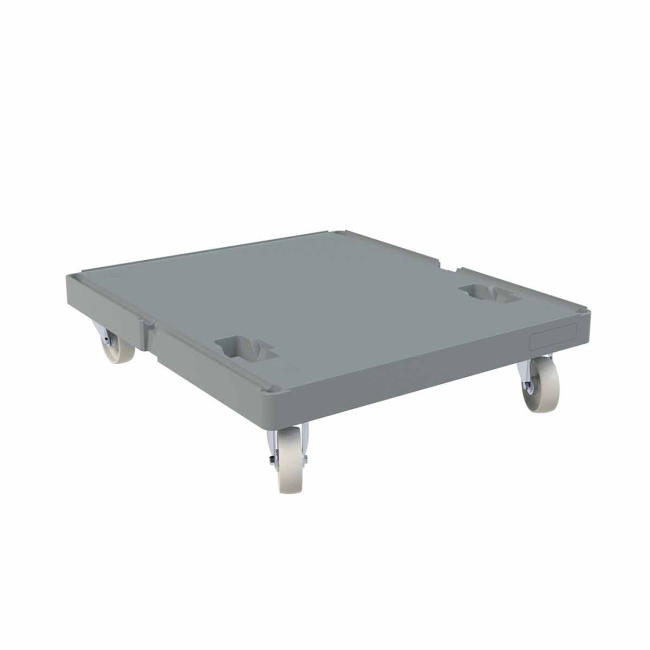 Rollplatte geschlossen, Kunststoff, 724 x 815 x 190 mm, 500 kg, Hygiene Grau