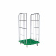 Rollbehälter 2-seitig, Rollplatte aus Kunststoff, 724 x 815 x 1.530 mm, 500 kg, Nutzhöhe 1.340 mm, Verkehrsgrün