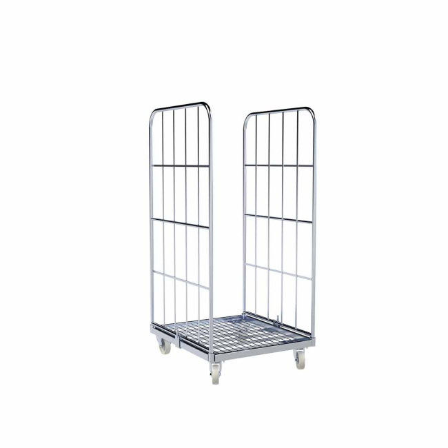 Rollbehälter 2-seitig, Nutzhöhe 1.440 mm, Rollplatte aus Metall, 724 x 815 x 1.630 mm, 500 kg