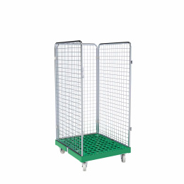 Rollbehälter mittel, 3-seitig, Rollplatte aus...