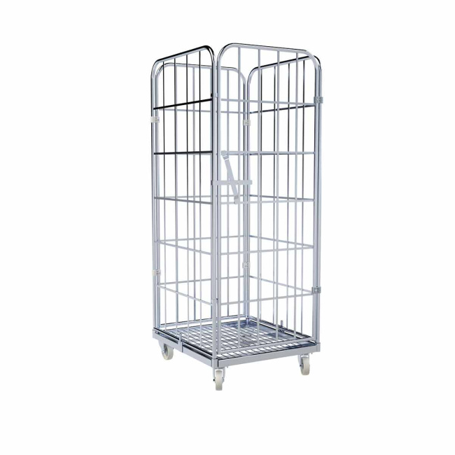 Rollbehälter FV, 4-seitig, 1 schwenkbaren Vordertür, Nutzhöhe 1.640 mm, Rollplatte aus Metall, 724 x 815 x 1.830 mm, 500 kg