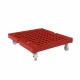 Rollplatte mit Schiebebügel, Rollen ø 100 mm, 724 x 815 x 190 mm, 300 kg, Feuerrot