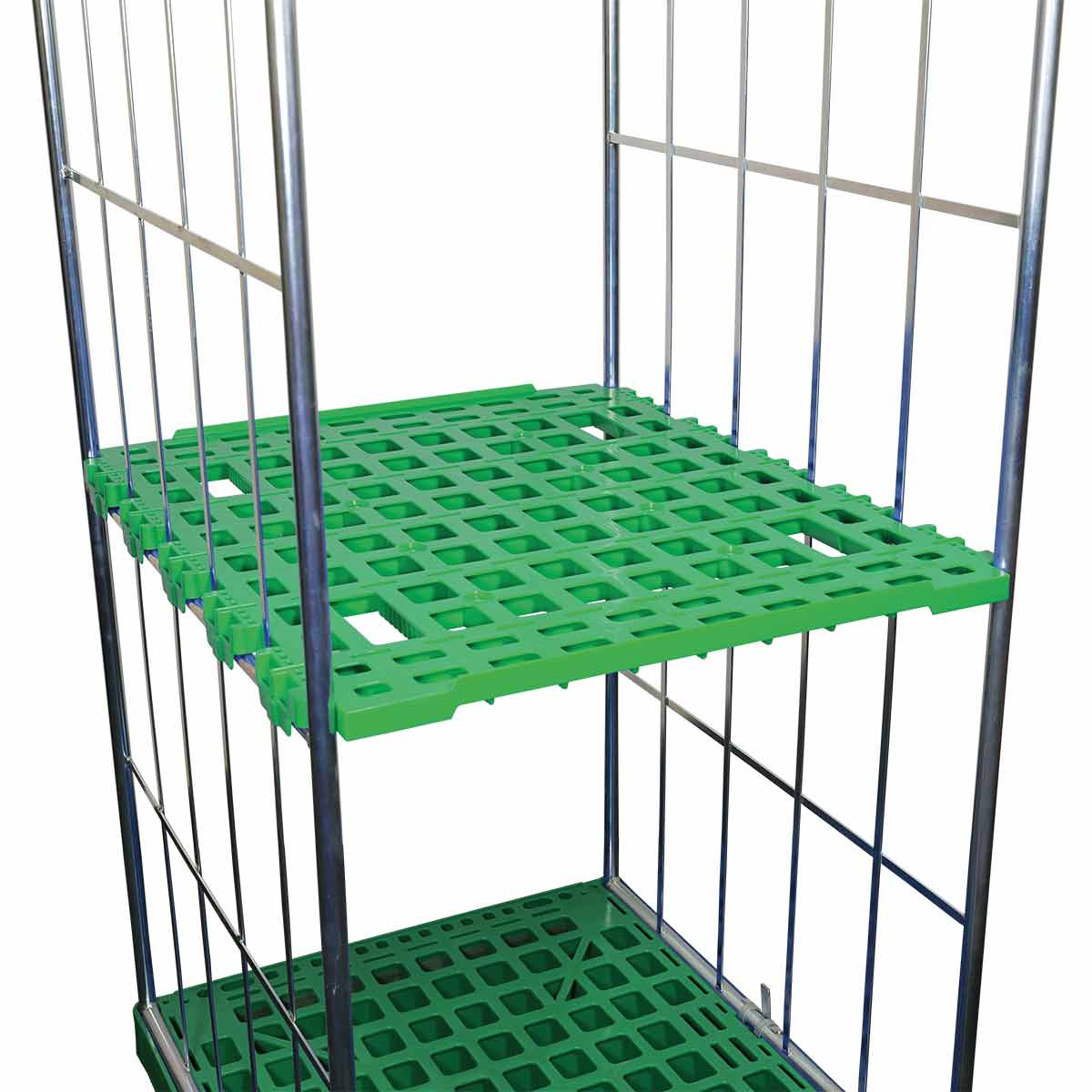 Zwischenboden Kunststoff für Rollbehälter 724 x 815 mm, 2-seitig, 150 kg, Verkehrsgrün