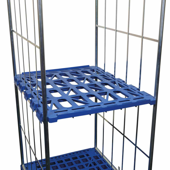 Zwischenboden Kunststoff für Rollbehälter 682 x 815 mm, 2-seitig, 150 kg, Kieselgrau