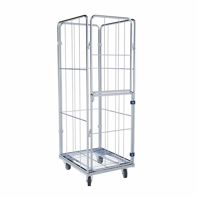 Wäschewagen schmal, Stahlboden, 4-seitig, Nutzhöhe 1.370 mm, 600 x 720 x 1.520 mm, 400 kg