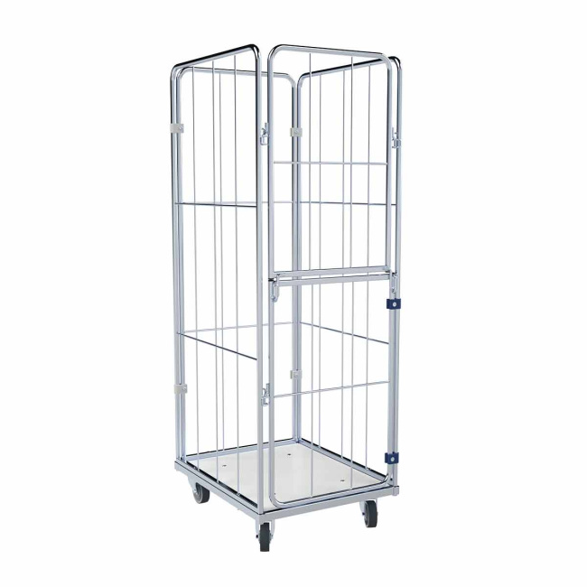 Wäschewagen schmal, Kunststoffboden Weiß, 4-seitig, Nutzhöhe 1.370 mm, 600 x 720 x 1.520 mm, 400 kg