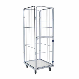 Wäschewagen schmal, Kunststoffboden Weiß,...