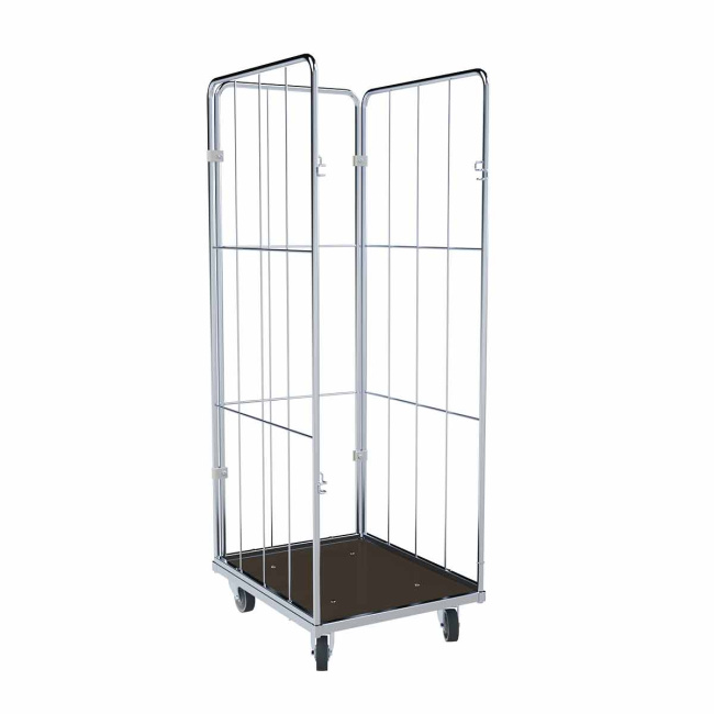 Wäschewagen schmal, Holzboden, 3-seitig, Nutzhöhe 1.370 mm, 600 x 720 x 1.520 mm, 400 kg