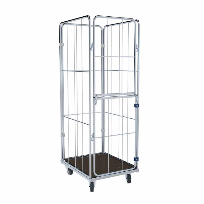 Wäschewagen schmal, Holzboden, 4-seitig, Nutzhöhe 1.370 mm, 600 x 720 x 1.520 mm, 400 kg