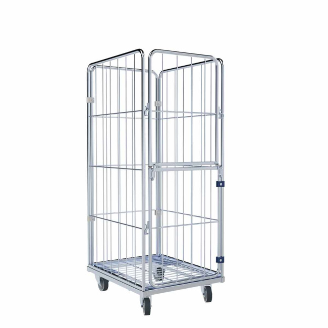 Wäschewagen schmal, Stahlboden, 4-seitig, Nutzhöhe 1.580 mm, 600 x 720 x 1.730 mm, 400 kg