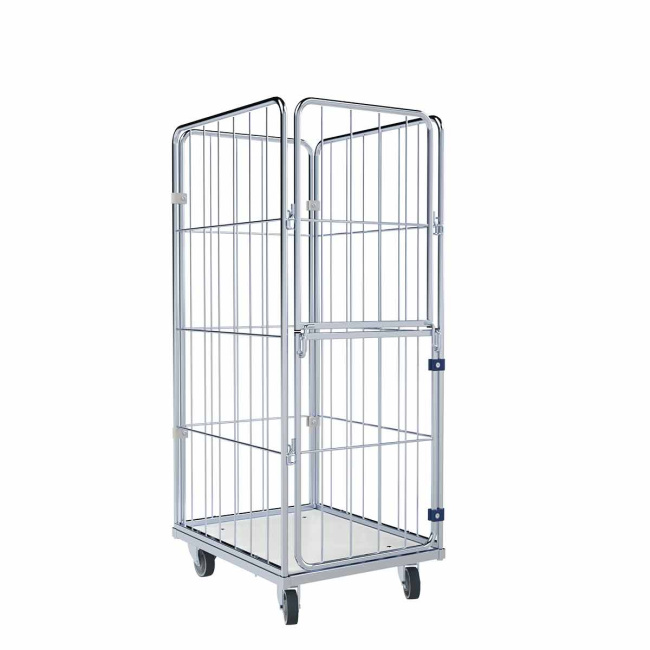 Wäschewagen schmal, Kunststoffboden Weiß, 4-seitig, Nutzhöhe 1.580 mm, 600 x 720 x 1.730 mm, 400 kg