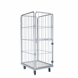 Wäschewagen schmal, Kunststoffboden Weiß,...