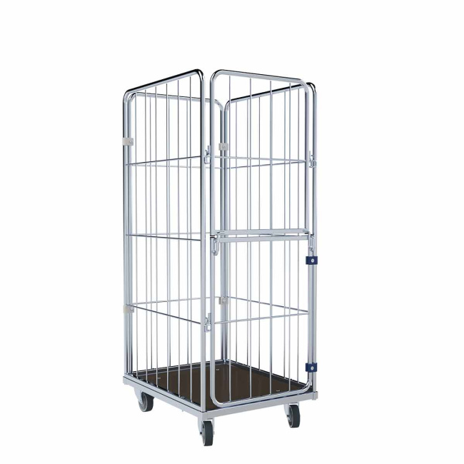 Wäschewagen schmal, Holzboden, 4-seitig, Nutzhöhe 1.580 mm, 600 x 720 x 1.730 mm, 400 kg