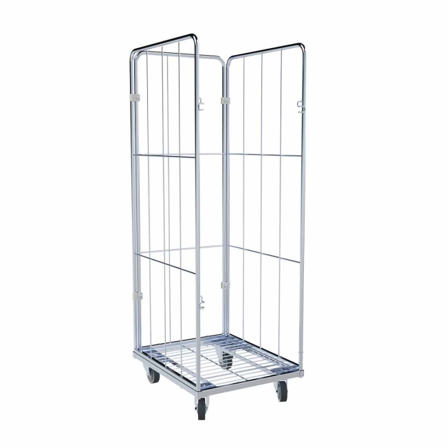 Wäschewagen, Stahlboden, 3-seitig, Nutzhöhe 1.370 mm, 720 x 810 x 1.520 mm, 400 kg