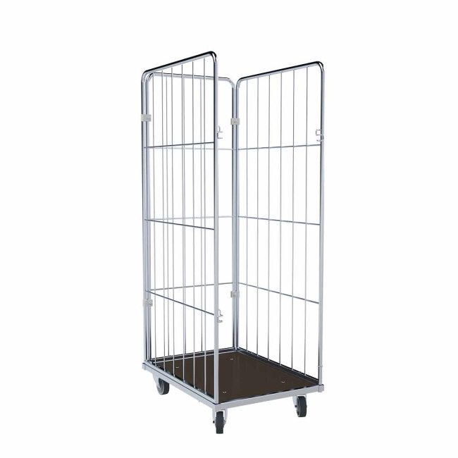 Wäschewagen Nutzhöhe 1.550 mm, Holzboden, 3-seitig, 600 x 810 x 1.700 mm, 400 kg