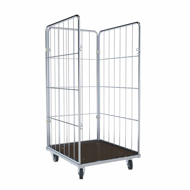 Wäschewagen Nutzhöhe 1.550 mm, Holzboden, 3-seitig, 720 x 810 x 1.700 mm, 400 kg