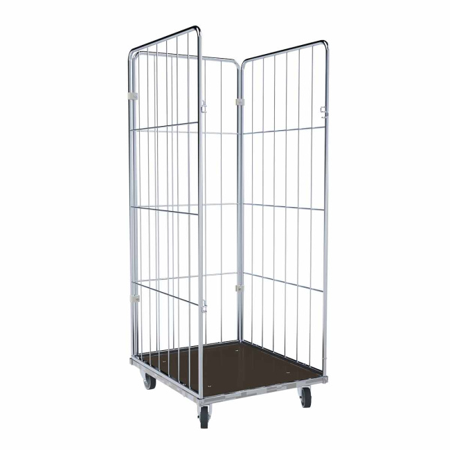 Wäschewagen Nutzhöhe 1.650 mm, Holzboden, 3-seitig, 720 x 810 x 1.800 mm, 400 kg