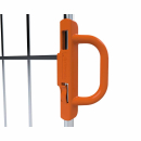 Kunststoffgriffset für Rollbehälter, für Seitengitter mit Flacheisen, ergonomisch geformt, 2 Stück, Orange