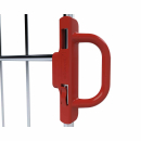 Kunststoffgriffset für Rollbehälter, für Seitengitter mit Querrohr, ergonomisch geformt, 2 Stück, Rot