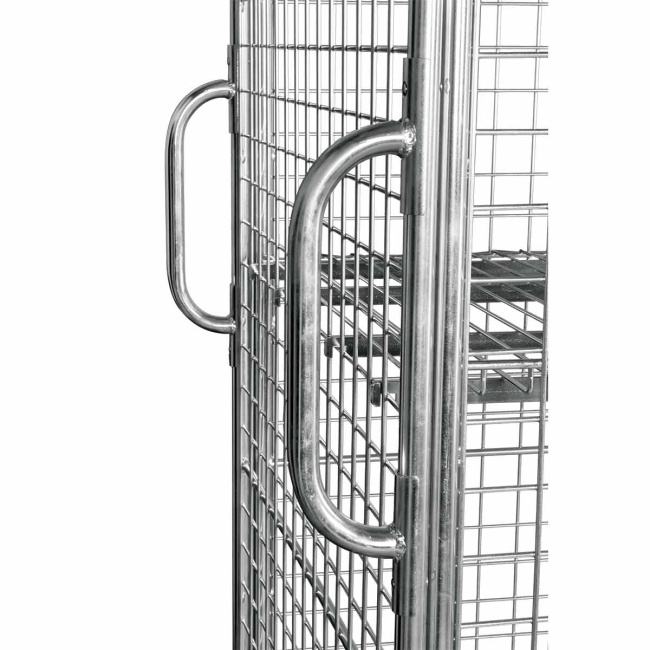 Griffset für Stahlrollbehälter, für Seitengitter mit Rundrohr, 2 Stück