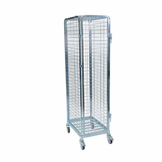 Stahlrollbehälter 460, 500 x 700 x 1.860 mm, 5-seitig, Diebstahlschutz, Nutzhöhe 1.645 mm, Rollplatte aus Metall, 300 kg