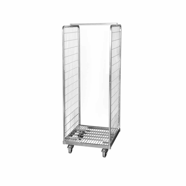 Stahlrollbehälter 600,  610 x 610 x 1.675 mm, 2-seitig, Nutzhöhe 1.490 mm, Rollplatte aus Metall, 500 kg