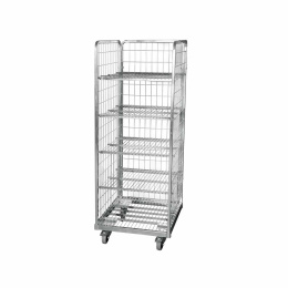 Stahlrollbehälter 600,  610 x 610 x 1.655 mm, mit 4...