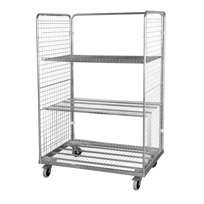 Stahlrollbehälter 800,  800 x 1.200 x 1.820 mm, 2-seitig, Nutzhöhe 1.620 mm, Rollplatte aus Metall, 600 kg