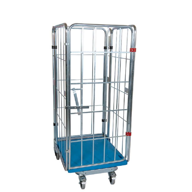 Nestbarer Rollbehälter Medium, 725 x 820 x 1.660 mm, 4-seitig, Nutzhöhe 1.410 mm, Rollplatte aus Kunststoff, 500 kg