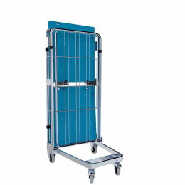 Nestbarer Rollbehälter Medium, 725 x 820 x 1.660 mm, 4-seitig, 1 Zwischenboden, Nutzhöhe 1.410 mm, Rollplatte aus Kunststoff, 500 kg