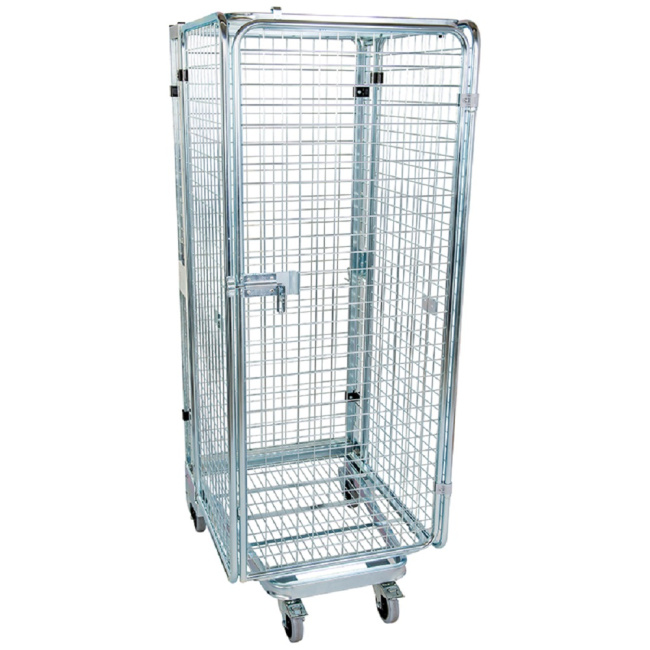 Nestbarer Rollbehälter ADB-E, 725 x 820 x 1.890 mm, 5-seitig, Diebstahlschutz, Nutzhöhe 1.615 mm, Rollplatte aus Metall, 500 kg