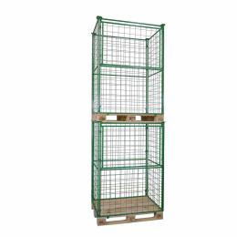 Gitteraufsatzrahmen lackiert, Nutzhöhe 1.600 mm, 100 x 100 mm Drahtmaschung, 800 x 1.200 x 1.600 mm, 800 kg, Maigrün