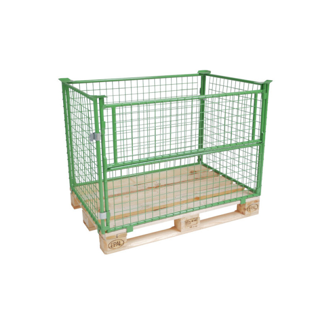 Gitteraufsatzrahmen lackiert, Nutzhöhe 800 mm, 50 x 50 mm Drahtmaschung, 800 x 1.200 x 800 mm, 800 kg, Maigrün