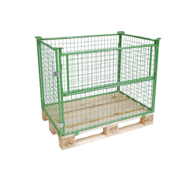 Gitteraufsatzrahmen lackiert, Nutzhöhe 1.000 mm, 50 x 50 mm Drahtmaschung, 800 x 1.200 x 1.000 mm, 800 kg, Maigrün