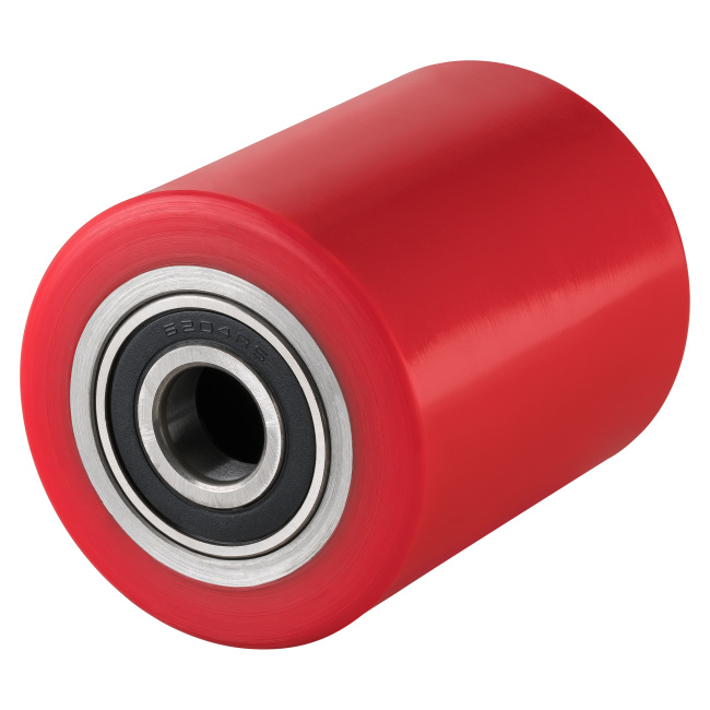 Hubwagen Rolle Polyurethan 74 x 93 mm, Achse 20 mm inkl. Kugellager - Ersatzrolle