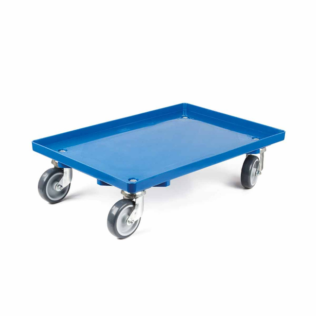 Transportroller Light, Boden geschlossen, ABS Kunststoff, 415 x 615 x 175 mm, 250 kg, Verkehrsblau
