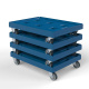 Transportroller XL Premium, HDPE Kunststoff, 612 x 814 x 195 mm, 300 kg, Enzianblau