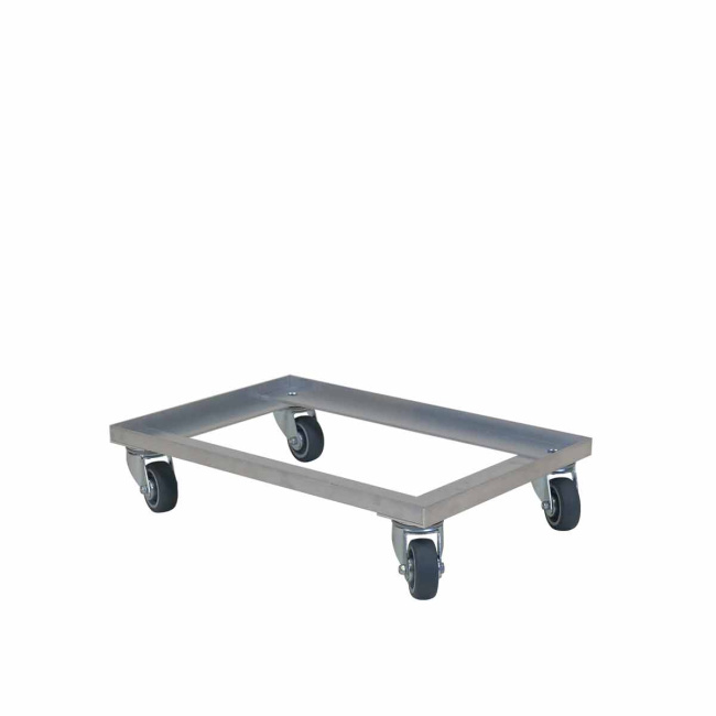 Transportroller Aluminium, Rollen ø 80 mm TPE, HACCP geeignet. 420 x 618 x 132 mm, 150 kg