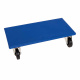 Möbelroller Holz, Rollen ø 125 mm Gummi, 400 x 600 mm, Anti-Rutschbelag, 500 kg, Blau