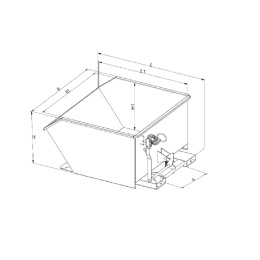 Kippbehälter mit Abrollautomatik 300 Liter - Traglast 1000 kg - Orange