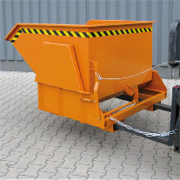 Kippbehälter mit Abrollkufen Abrollautomatik - 2500 Liter - 4000 kg - Orange