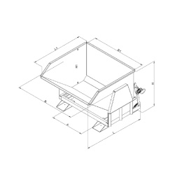 Kippbehälter mit Abrollkufen Abrollautomatik - 2500 Liter - 4000 kg - Orange