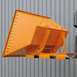 Kippbehälter quer kippbar - Volumen 300 Liter - Traglast 1500 kg - Orange