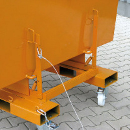 Kippbehälter quer kippbar - Volumen 300 Liter - Traglast 1500 kg - Orange