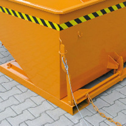 Kippbehälter mit flachem Kippwinkel - 400 Liter - Traglast 1500 kg - Orange