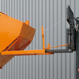 Kippbehälter mit flachem Kippwinkel - 750 Liter - Traglast 1500 kg - Orange