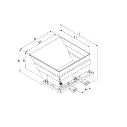Kippbehälter extragroß - Volumen 5000 Liter - Traglast 2500 kg - Orange