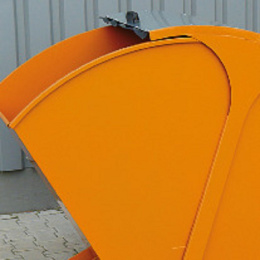 Kippbehälter mit Runddeckel - Volumen 750 Liter - Traglast 1000 kg - Orange